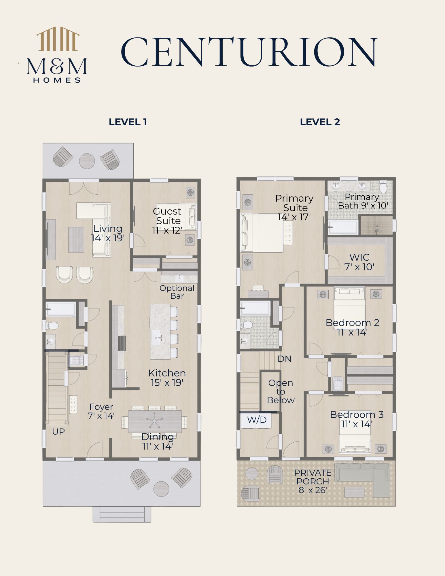 Centurion floor plan layout from M&M Homes semi-custom home collection for Northeast Florida Centurion floor plan layout from M&M Homes semi-custom home collection for Northeast Florida