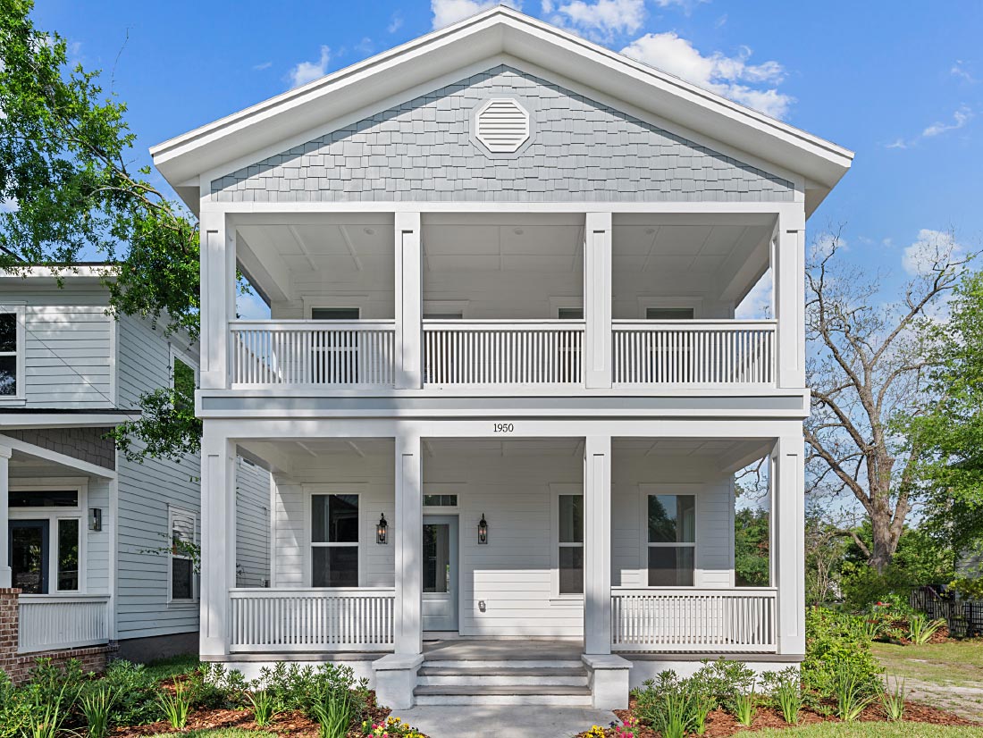 New custom home construction with two-story double porch, M&M Homes, Jacksonville, Florida New custom home construction with two-story double porch, M&M Homes, Jacksonville, Florida